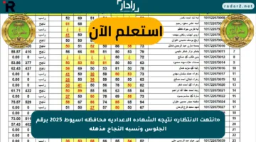«انتهت الانتظار» نتيجة الشهادة الإعدادية محافظة أسيوط 2025 برقم الجلوس ونسبة النجاح مذهلة